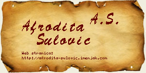 Afrodita Šulović vizit kartica